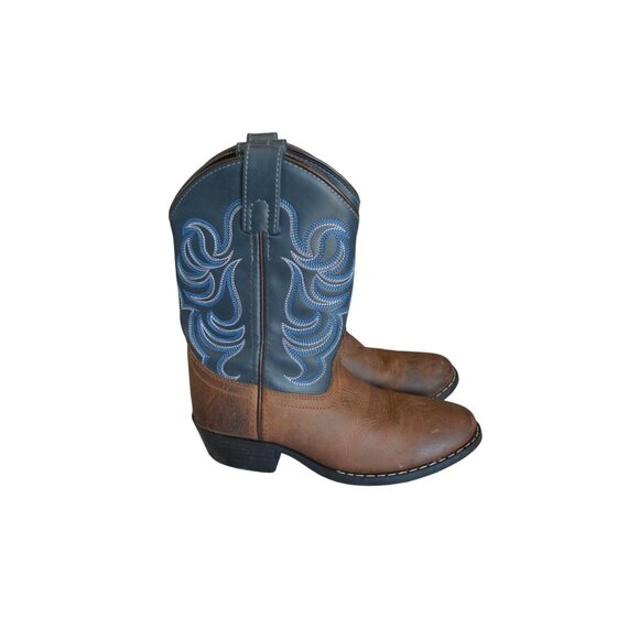 Cody James Boys Holt Two Tone Embroidered Western Boots Round Toe Size 2 Big Kid - Picture 2 of 8
